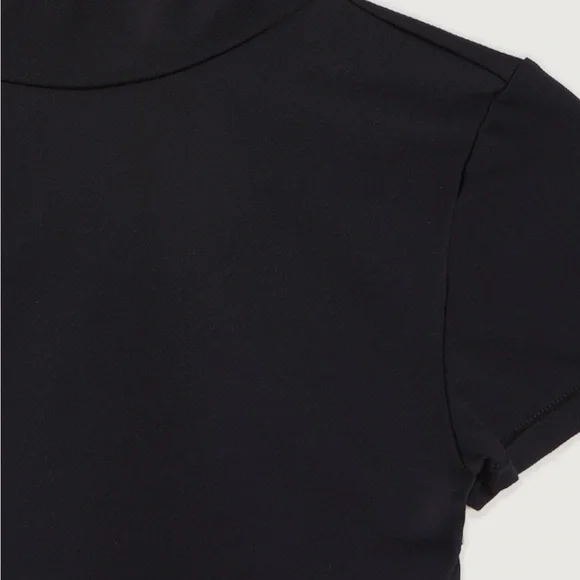 OAK + FORT MOCKNECK SWIM TOP Women’s Large black - Picture 2 of 5